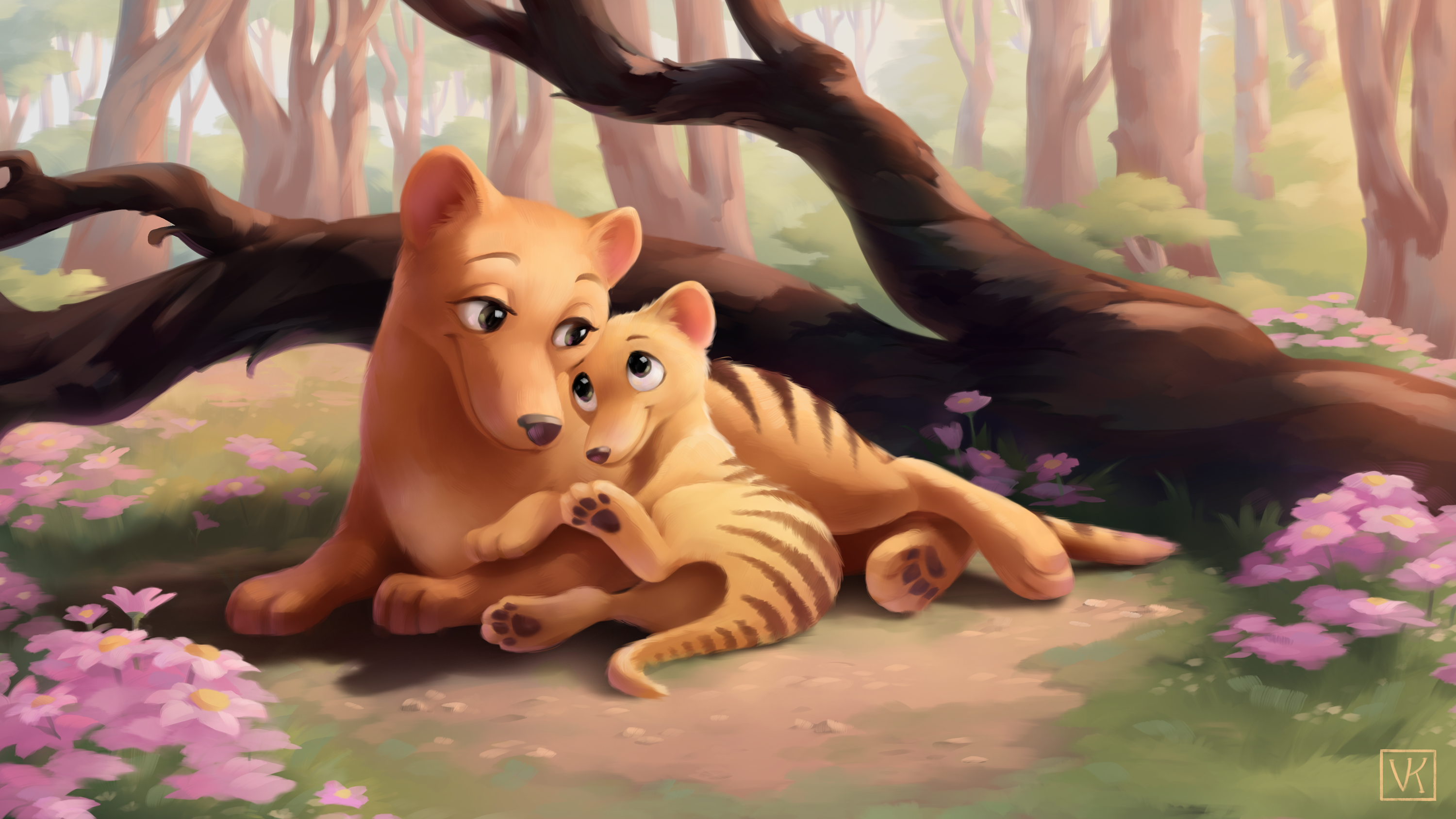 Veronica Kosowski Visual Development Thylacine Mother and Child